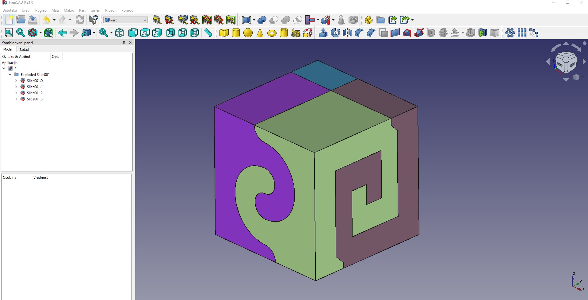 FreeCAD - Part radno okruženje - Iseci 3D model, izvezi 2D skice u dxf format смотреть онлайн