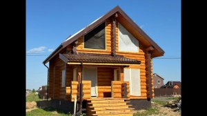 Дом из бревна. Бревно большого диаметра. Отделка дома из сруба