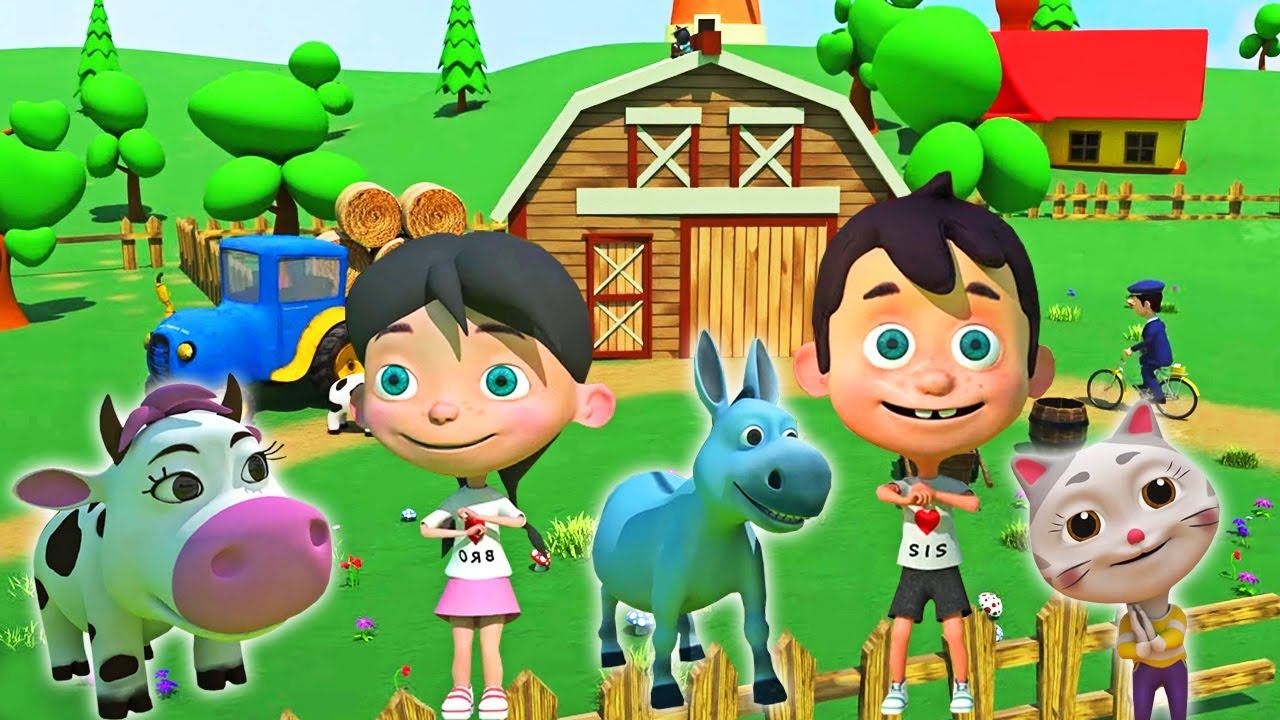 Животные для Детей - А у дедушки в селе ферма есть - БроиСис - Детские Песни смотреть онлайн