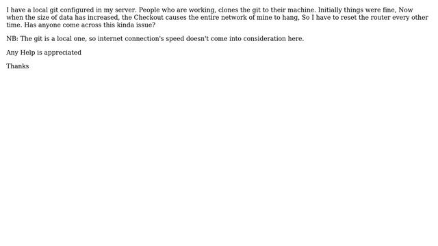 Network Hangs during a Git checkout смотреть онлайн