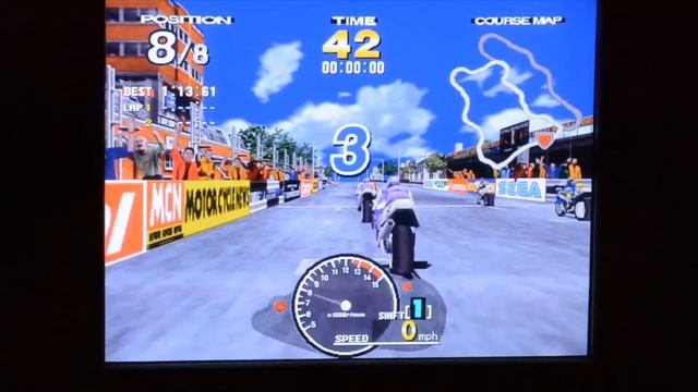 Manx TT Superbike (Arcade) walkthrough longplay - CRT TV display смотреть онлайн