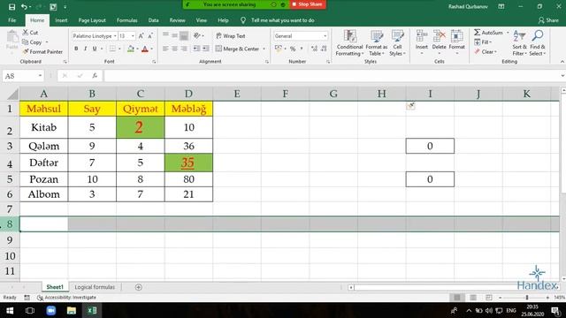 Excel dərsləri - 1.3.Paste Special menyusu | Excel paste options | CTRL+ALT+V | Excel 2021 Lesson смотреть онлайн