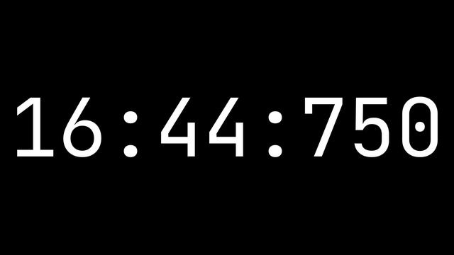 Countdown timer 34 minutes, 2 seconds [34:02:000] - White on black with milliseconds смотреть онлайн