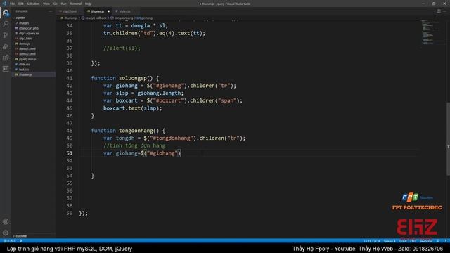 Lập trình giỏ hàng với php mysql jquery dom 4a | function tính tổng đơn hàng, function số lượng sp смотреть онлайн
