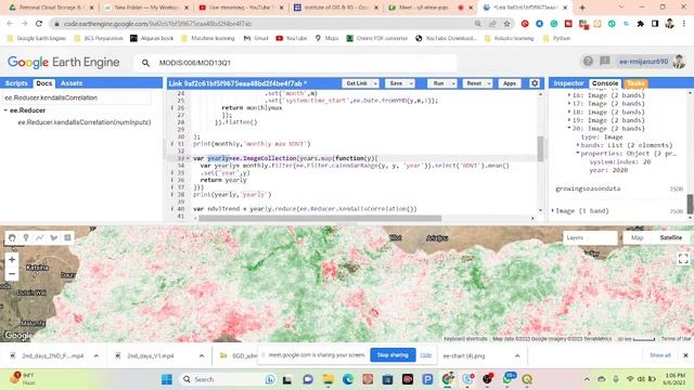 Analyzes the long term trend of NDVI by Mann-Kendal's test using Google Earth Engine смотреть онлайн