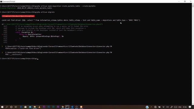 ERROR: Could not find driver (SQL: select * from information_schema.tables) смотреть онлайн