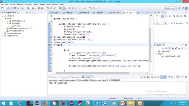 Java JDBC Types Of Statements смотреть онлайн