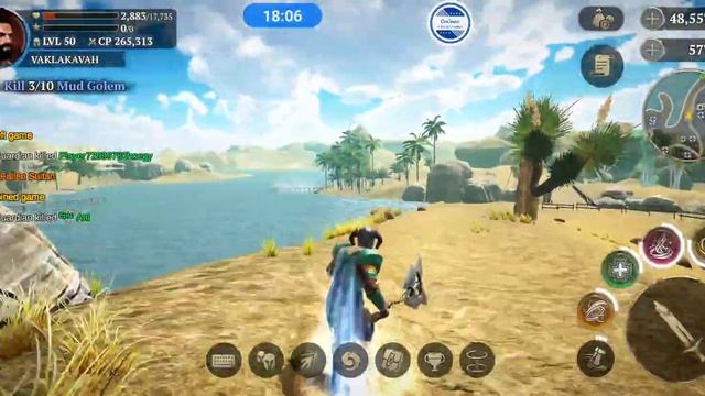 WARRIOR IN EVIL LANDS: 10 MUD GOLEM IN FALLEN DESERT ?️ ISLAND ?️• 07182021• BEST ONLINE ACTION RPG смотреть онлайн