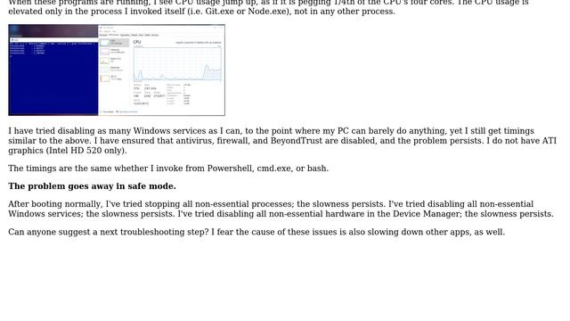 Many processes such as git and node are running 10x too slow on Windows 10, but run fast in safe... смотреть онлайн