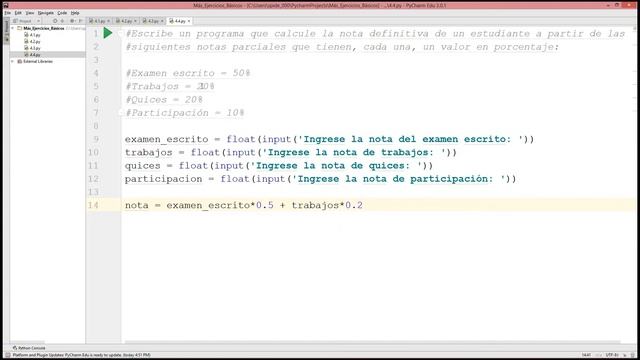 #14 [Python] – Cálculo de nota definitiva de un estudiante смотреть онлайн