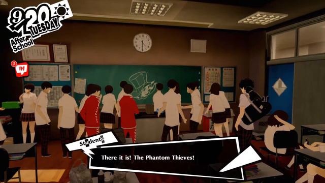 Persona 5 Royal: Drawing the Thieves logo on the blackboard смотреть онлайн
