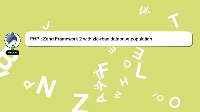 PHP : Zend Framework 2 with zfc-rbac database population смотреть онлайн