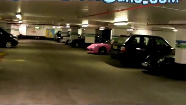 Gumball 3000 2011 Cars arriving in London  - Mercedes sl65 black and 599 gto ferrari