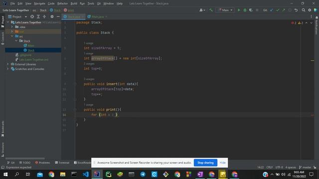 Implementation of Stack Using Array in Java[Part 1] смотреть онлайн