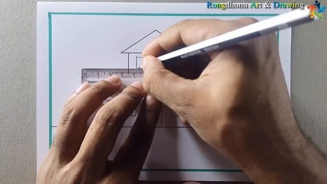 House Scenery Drawing ? Ghar ka Chitra? Easy to drawing and Painting смотреть онлайн