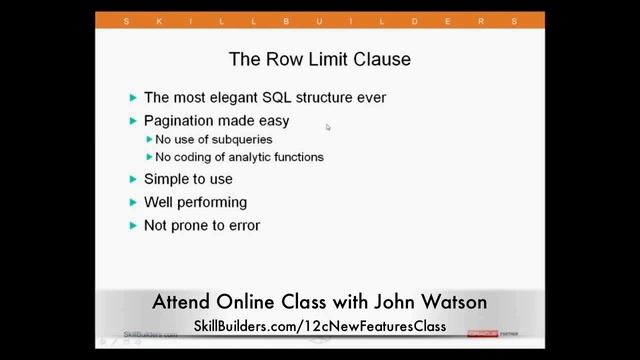 Oracle Database 12c - Row Limit (excerpt) смотреть онлайн