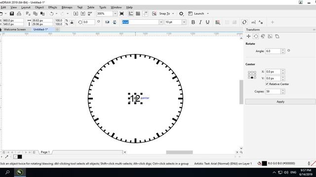 Clock Face Design in Coreldraw смотреть онлайн