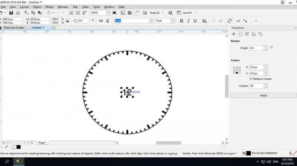 Clock Face Design in Coreldraw