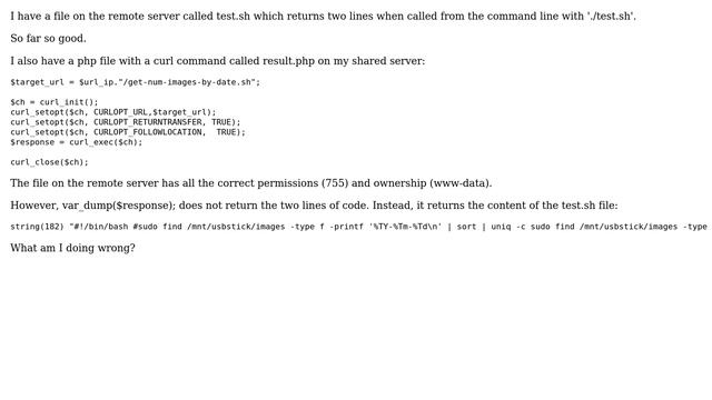 php curl not returning bash result смотреть онлайн