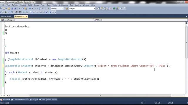 Part 14 How to directly execute sql queries using Linq to SQL смотреть онлайн