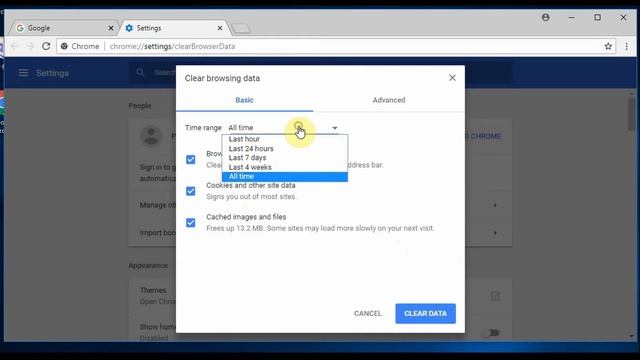 Google Chrome-Clear Browser Cache смотреть онлайн