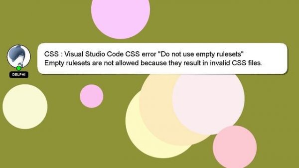 CSS : Visual Studio Code CSS error "Do not use empty rulesets"