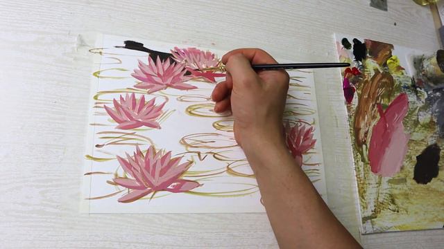 Water Lilies Art Painting смотреть онлайн