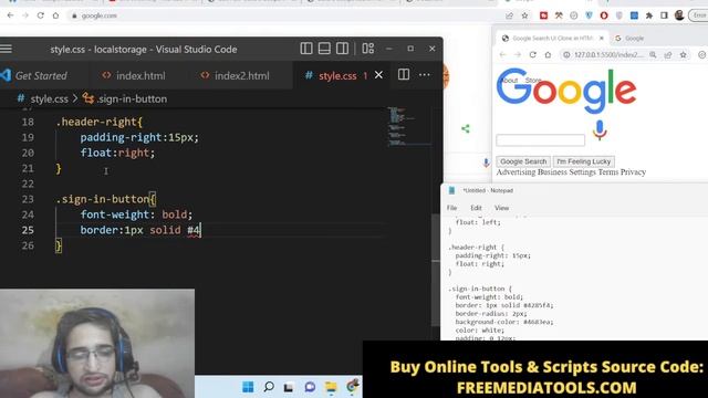 Build a Google Search Homepage UI Clone in Browser Using HTML5 & CSS3 смотреть онлайн