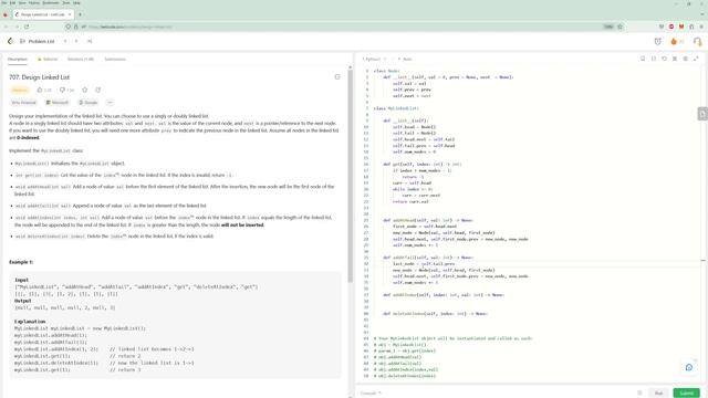 Design Linked List - LeetCode 707 - Python смотреть онлайн