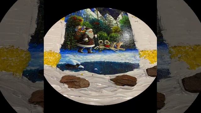 Новогодний декупаж тарелки. Оригинальный, неповторимый Подарок своими руками. смотреть онлайн
