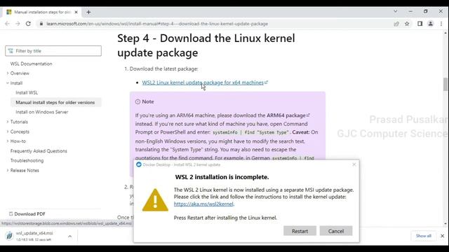 Installing Docker Desktop on Windows 10 - WSL2 Installation Error RESOLVED смотреть онлайн
