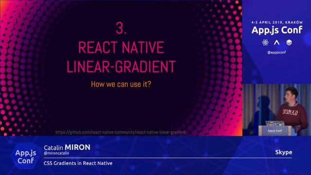 App.js Conf – Catalin Miron – CSS Gradients in React Native смотреть онлайн