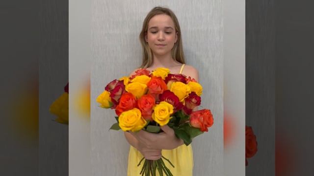 №7310.ЖОр Букет из желтых и оранжевых роз Эквадор смотреть онлайн