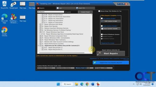Tweaking.com Windows Repair App Overview