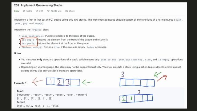 Implement Queue using Stacks - Python смотреть онлайн