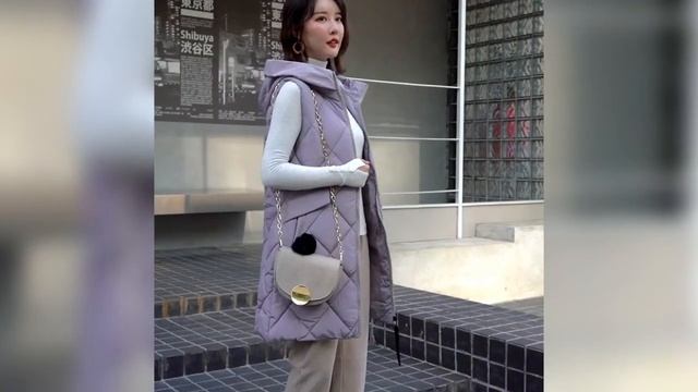 ?Модный Женский Жилет с Капюшоном. Длинная Приталенная Куртка-Парка Без Рукавов смотреть онлайн