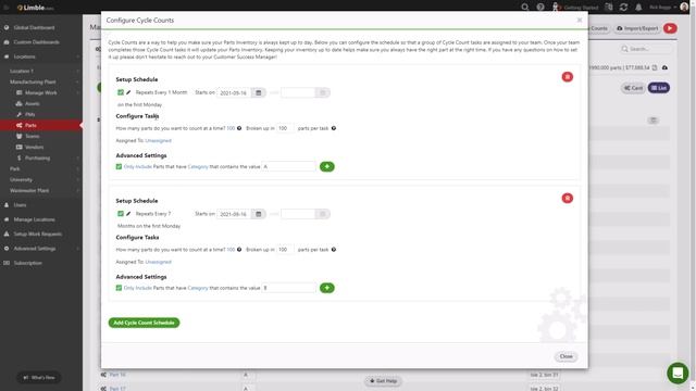 Setup multiple cycle count schedules смотреть онлайн