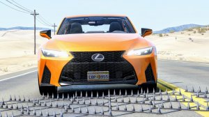 Массовые автомобильные аварии с шипами на полосе #103 – BeamNG Drive