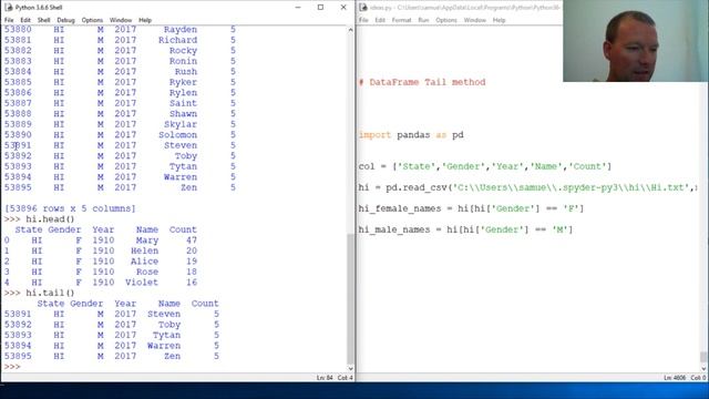 Python Basics Pandas DataFrame Tail Method смотреть онлайн