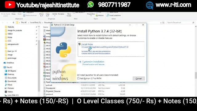 O-Level Python | Python installation 64/32 bit | in windows 7, 8, 10 | By Rajesh Sir смотреть онлайн