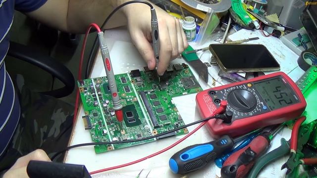 Диагностика платы X541UVK REV. 2.0. Видеоотчет для клиента-подписчика смотреть онлайн