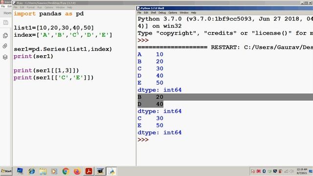 Pandas video 3 (Accessing Elements of a Series) /(Print series in reverse order) смотреть онлайн