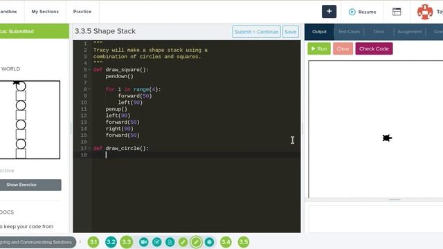 3.3.5 Shape Stack | CodeHS | Python Turtle смотреть онлайн