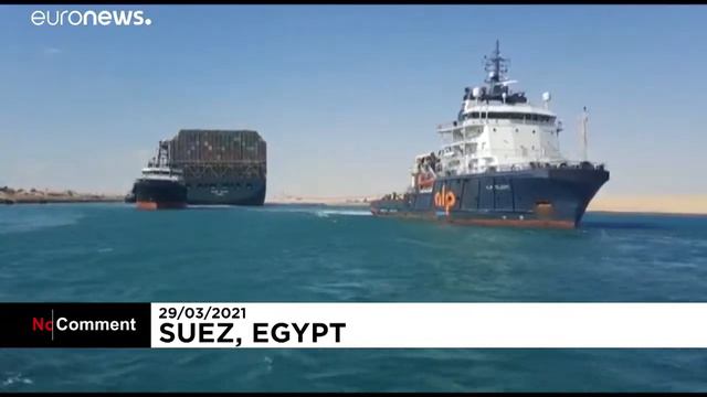 корабль Контейнеровоз  Ever Given покинул Суэцкий канал смотреть онлайн