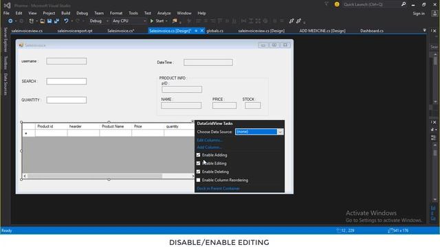HOW TO DISABLE EDITING OF DATAGRIDVIEW IN C# смотреть онлайн