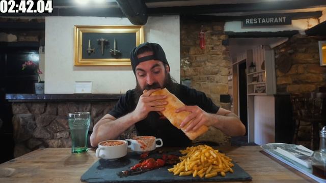 MAN BETS £50 I CAN'T FINISH THIS UNBEATEN BREAKFAST SANDWICH CHALLENGE! | BeardMeatsFood