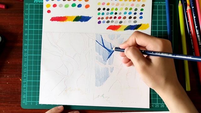 Comparing Arrtx pencil colors and Faber Castle Polychoromos| Art supplies| Art by Taqwa смотреть онлайн