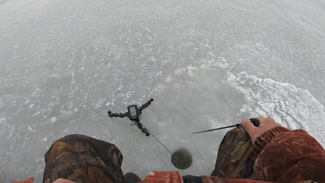 Зимняя ловля судака на зимнюю блесну ручной работы. Озеро Ильмень. смотреть онлайн