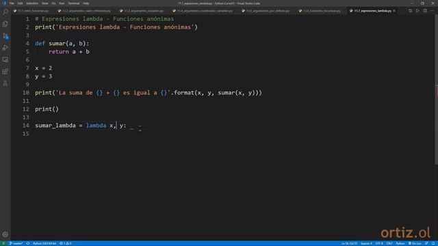 Python Curso V2: 255 Introducciones a las Expresiones Lambda (Funciones Anónimas) смотреть онлайн