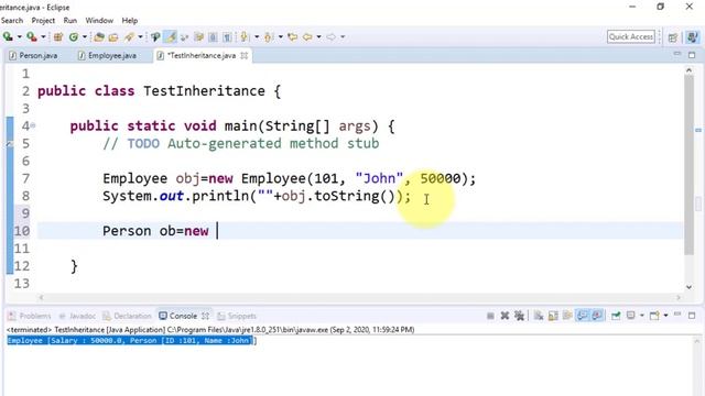 Inheritance in java PART - II / Object Class in java / Universal Super Class in java смотреть онлайн